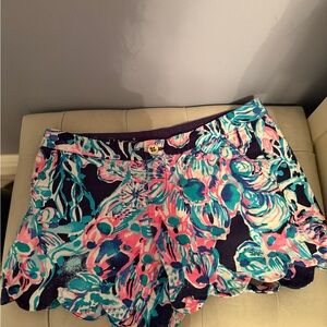 Lilly Pulitzer Pink and Blue High Waist Shorts